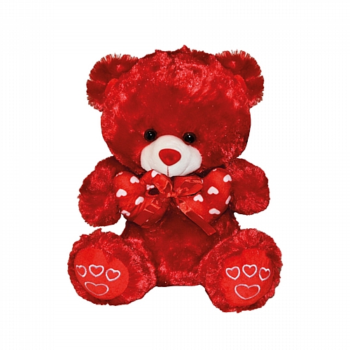 				 Λούτρινο Αρκουδάκι με Καρδιές Love Κόκκινο 45 cm	