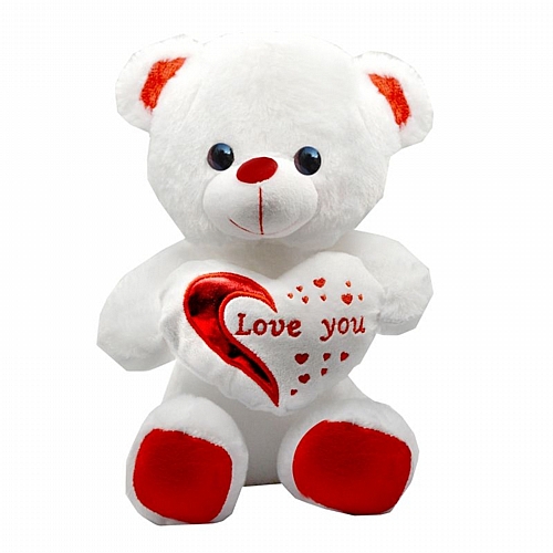 Αρκουδάκι “Love You” 30cm – Λευκό
