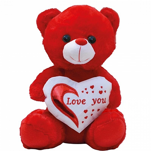 Αρκουδάκι “Love You” 30cm – Κόκκινο