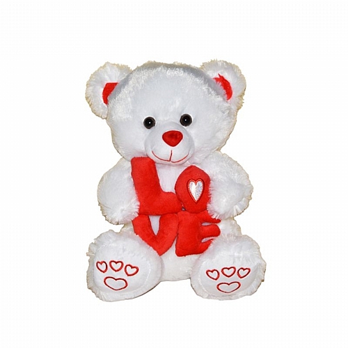 Λούτρινο Αρκουδάκι με Γράμματα “LOVE” –  Λευκό – 56cm