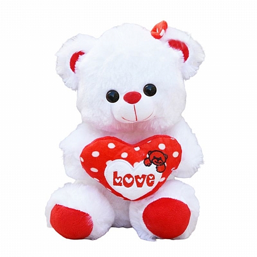 Αρκουδάκι “Love” 30cm – Λευκό