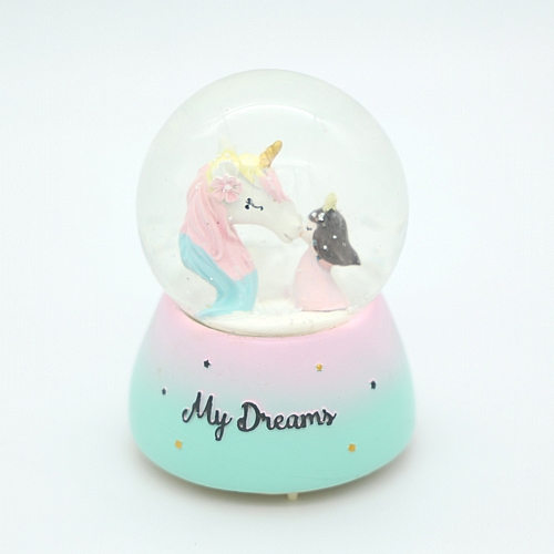 Γυάλα Χιονιού με Φως & Μουσική – Μονόκερος “My Dreams”