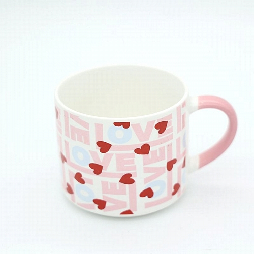 Κούπα “Love Pattern” – Ροζ σε συσκευασία δώρου 450ml