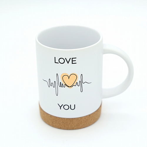 Κεραμική Κούπα Αγάπης με Βάση Φελλού – 450ml