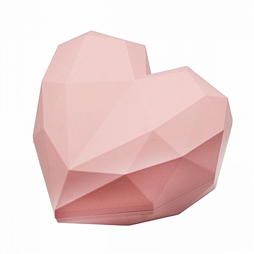 Πλαστικό Γεωμετρικό Κουτί Καρδιά 18×18×9cm με Χρυσό Εσωτερικό – Ροζ