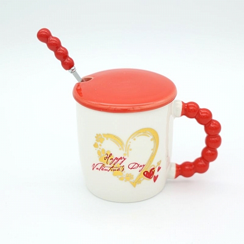 Κούπα Αγίου Βαλεντίνου με Καπάκι και Κουταλάκι – 340ml