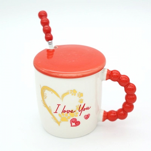 Κούπα “I Love You” με καπάκι & κουταλάκι
340ml