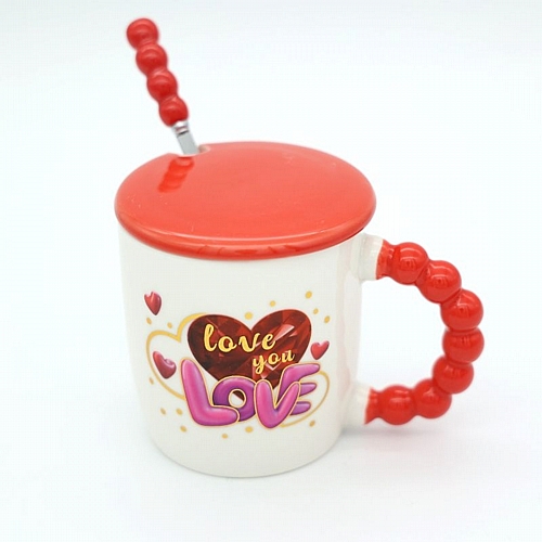 Κούπα Αγίου Βαλεντίνου με Καπάκι και Κουταλάκι – 340ml