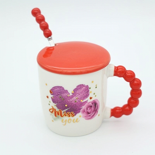 Κούπα Αγίου Βαλεντίνου με Καπάκι και Κουταλάκι – 340ml