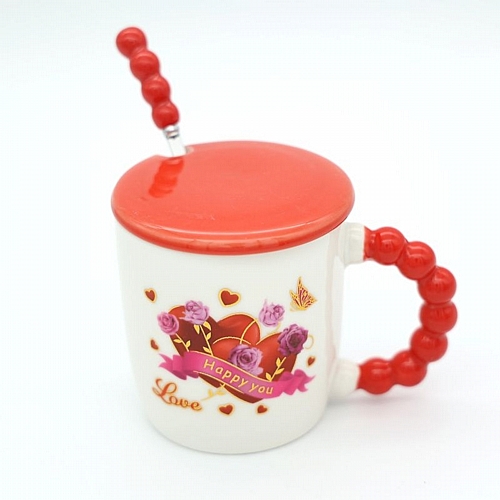 Κούπα Αγίου Βαλεντίνου με Καπάκι και Κουταλάκι – 340ml