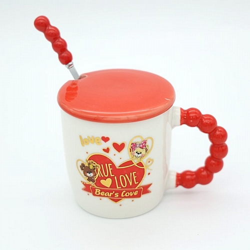 Κούπα Αγίου Βαλεντίνου με Καπάκι και Κουταλάκι – 340ml