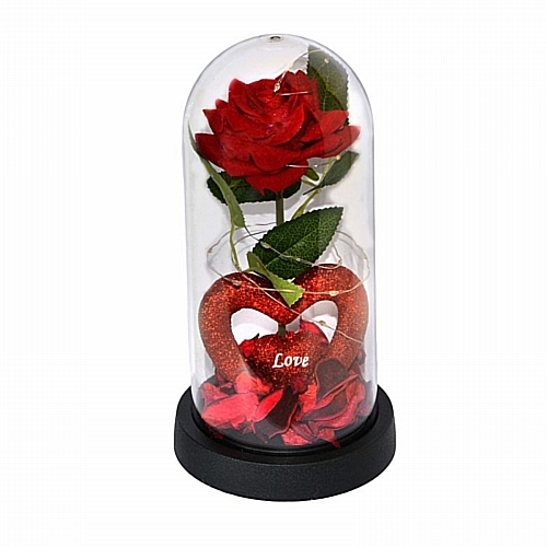 Καμπάνα Πλαστική με Υφασμάτινο Τριαντάφυλλο 21×11cm