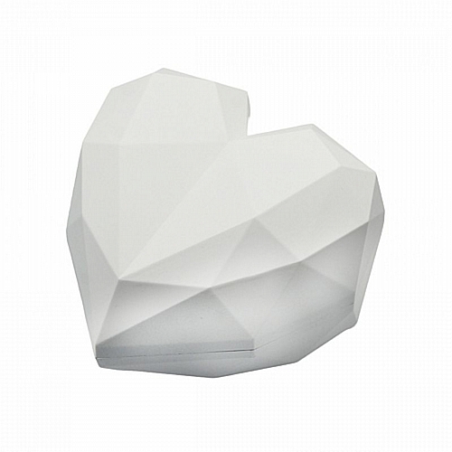 Πλαστικό Γεωμετρικό Κουτί Καρδιά 18×18×9cm με Χρυσό Εσωτερικό – Λευκό