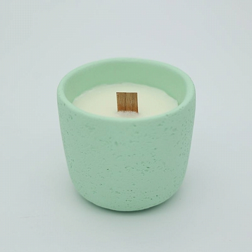 Φυτικό Αρωματικό Κερί με σόγια σε τσιμεντένια βάση και ξύλινο φυτίλι