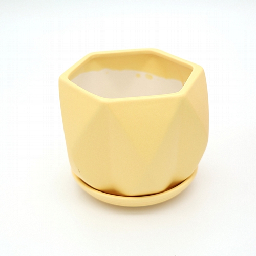 Κεραμικό Κασπώ – 14x14x12cm - Κίτρινο