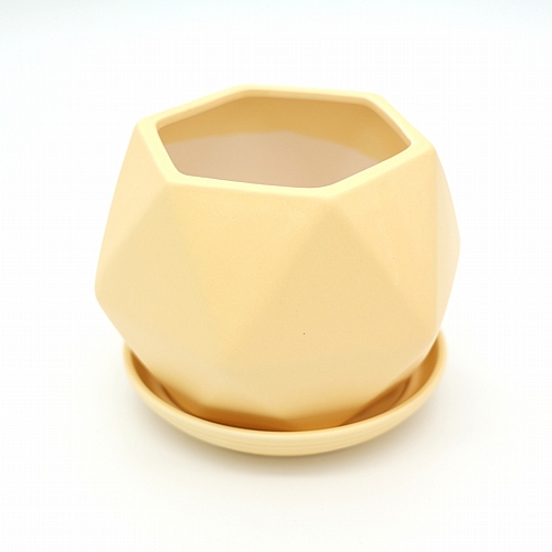 Κεραμικό Κασπώ – 16.5x16.5x13cm - Κίτρινο 