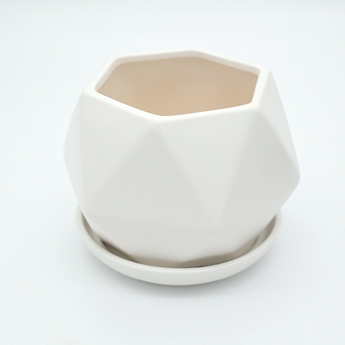 Κεραμικό Λευκό Κασπώ – 16.5x16.5x13cm