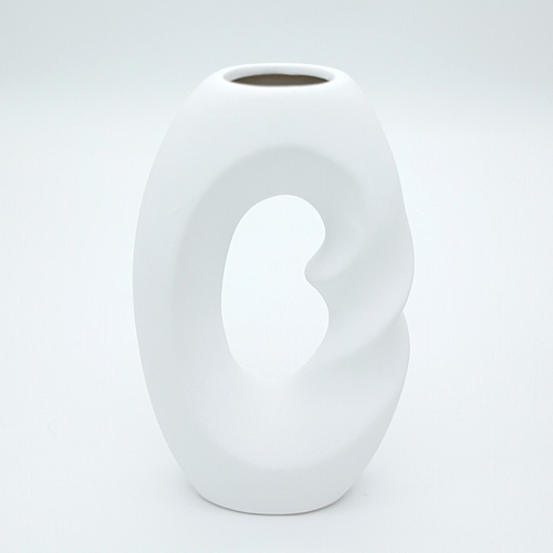 Μοντέρνο κεραμικό βάζο 20cm - Λευκό 