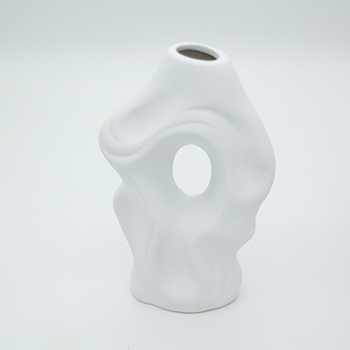 Μοντέρνο κεραμικό βάζο 20cm - Λευκό