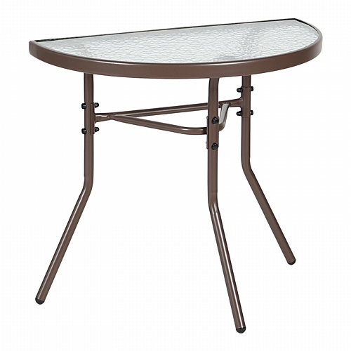 Τραπέζι ημικυκλικό Bion pakoworld γυαλί-μέταλλο σε καφέ απόχρωση 70x40x65εκ Τραπέζι ημικυκλικό Bion pakoworld γυαλί-μέταλλο σε καφέ απόχρωση 70x40x65εκ