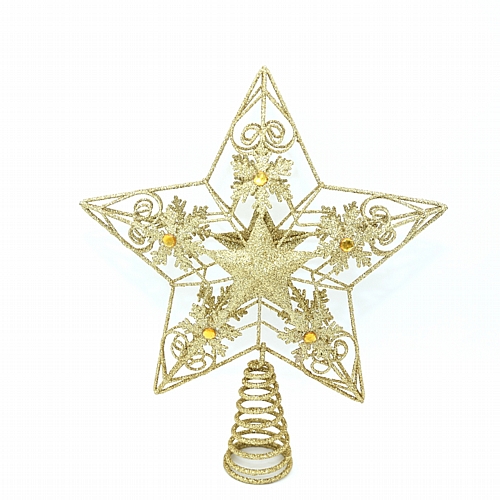 Χριστουγεννιάτικη χρυσή κορυφή δέντρου αστέρι