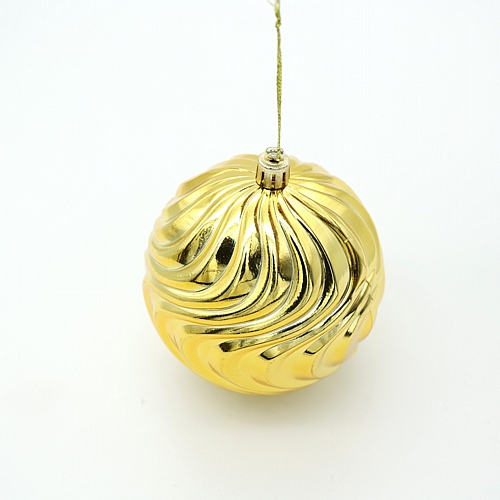 Χριστουγεννιάτικη Μπάλα σε Χρυσό Χρώμα με Ανάγλυφο Σχέδιο