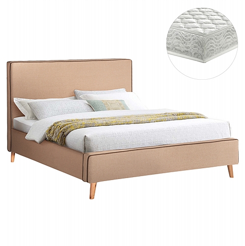 ΚΡΕΒΑΤΙ ΜΕ ΣΤΡΩΜΑ FB921280.02 ΜΠΕΖ ΥΦΑΣΜΑ--ΓΙΑ 160x200εκ