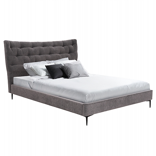 ΚΡΕΒΑΤΙ ΔΙΠΛΟ FB9737.01 ΥΦΑΣΜΑ ΣΕ ΓΚΡΙ--ΓΙΑ ΣΤΡΩΜΑ 160x200εκ.