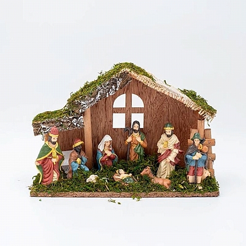 Φάτνη με 9 Φιγούρες, 30x10x20cm