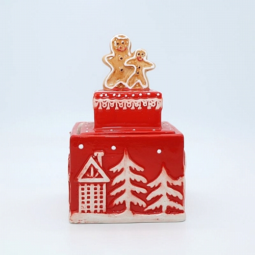 Χριστουγεννιάτικη Κεραμική Φοντανιέρα με Μπισκοτάκια