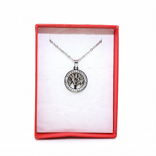 Κολιέ Ασημί από Ατσάλι με το Δέντρο της Ζωής