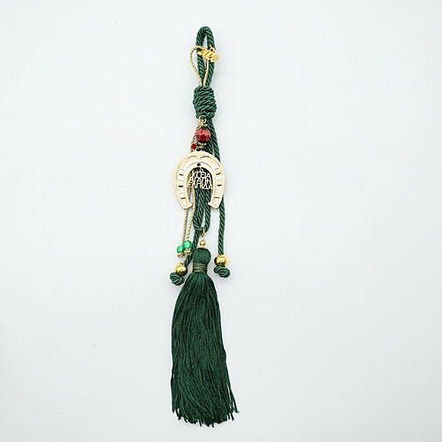 Κρεμαστό Πράσινο Γούρι 2026 με Μεταλλικό Χρυσό Πέταλο