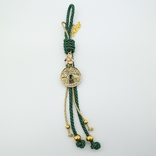 Κρεμαστό Πράσινο Γούρι 2026 με Μεταλλικό Χρυσό Νόμισμα