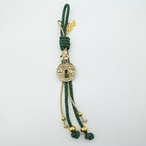 Κρεμαστό Πράσινο Γούρι 2026 με Μεταλλικό Χρυσό Νόμισμα