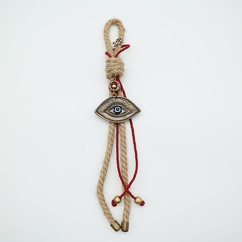 Γούρι 2026 σε Φυσική Απόχρωση Σπάγκου με Χρυσό Μάτι