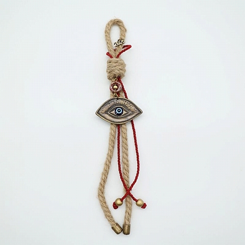 Γούρι 2026 σε Φυσική Απόχρωση Σπάγκου με Χρυσό Μάτι