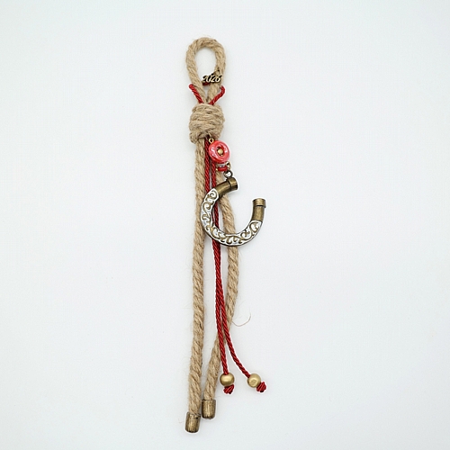 Γούρι 2026 σε Φυσική Απόχρωση Σπάγκου με Χρυσό Πέταλο