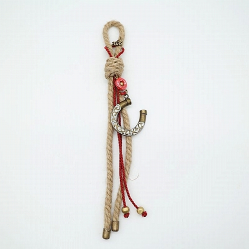 Γούρι 2026 σε Φυσική Απόχρωση Σπάγκου με Χρυσό Πέταλο