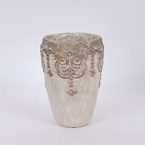 Βάζο Τσιμεντένιο Μπεζ 16x16x23.5cm