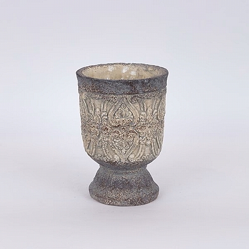 Βάζο Τσιμεντένιο Γκρι - Μπεζ 15x15x20.5cm