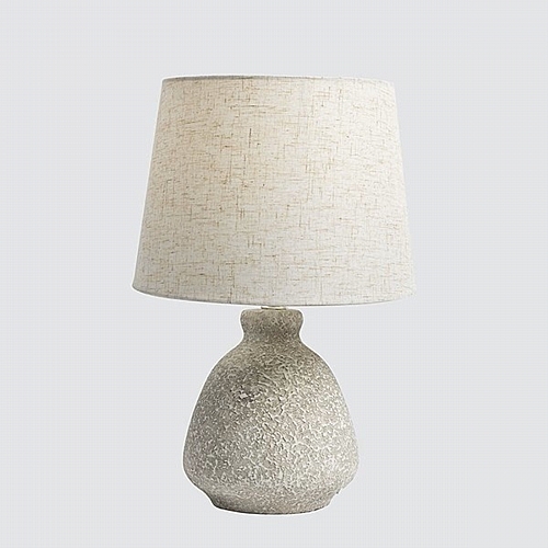 Επιτραπέζιο Φωτιστικό Κεραμικό Ανοιχτό Γκρι - Λευκό 25.5x38cm