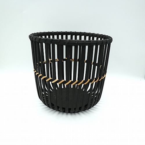 Καλάθι Ψάθινο Μαύρο 27x27x25cm
