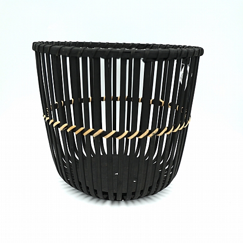 Καλάθι Ψάθινο Μαύρο 32x32x28cm
