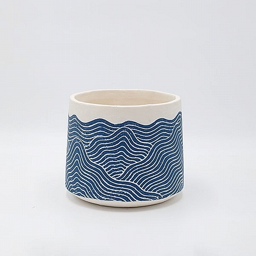 Κασπώ Τσιμέντο Μπλε-Λευκό 15x15x13cm