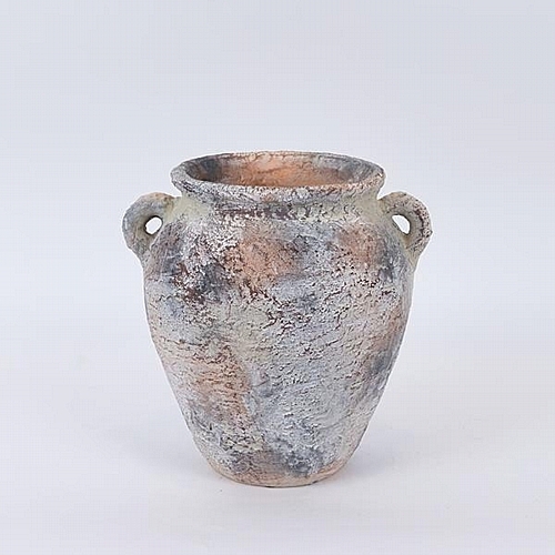 Πυθάρι Τσιμεντένιο Γκρι - Καφέ 24.5x21x24.5cm