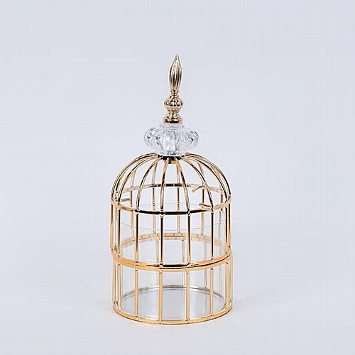 Φανάρι Κλουβί Μεταλλικό Χρυσό 13x24cm Φανάρι Κλουβί Μεταλλικό Χρυσό 13x24cm