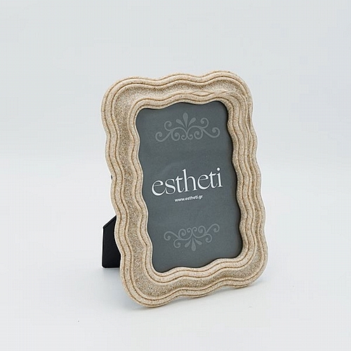 Κορνίζα (10x15) με Εφέ Αμμόπετρα Πολυρεζιν Κρεμ 14.5x2x19.5cm