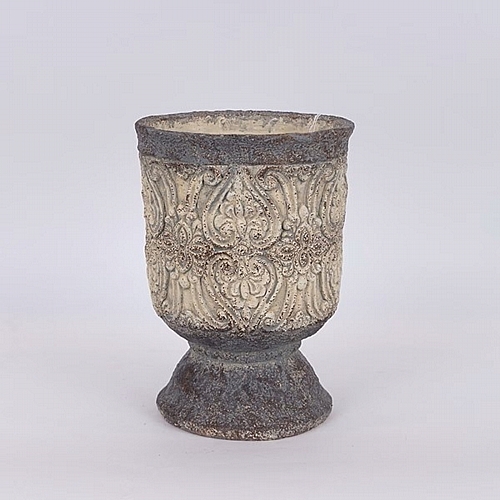 Βάζο Τσιμεντένιο Γκρι - Μπεζ 19x19x26cm