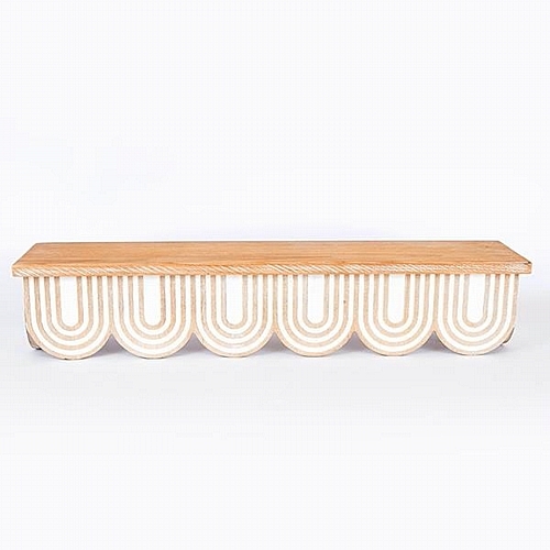 Ράφι Ξύλινο Natural - Λευκό 60x13x12cm