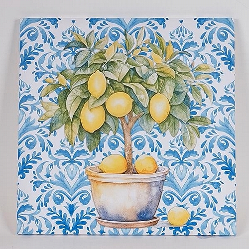 Πίνακας Καμβάς Λεμονιά Κίτρινος - Πράσινος - Γαλάζιος 50x50cm Πίνακας Καμβάς Λεμονιά Κίτρινος - Πράσινος - Γαλάζιος 50x50cm